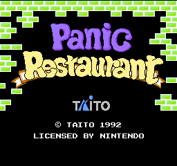 Panic Restaurant (USA) - Title Screen