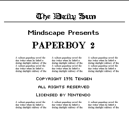 Paperboy 2 (USA) - Title Screen