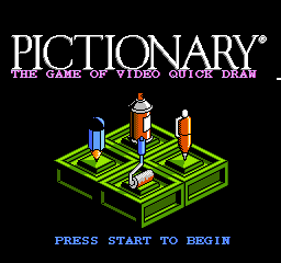 Pictionary - The Game of Video Quick Draw (USA) - Title Screen