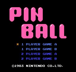 Pinball (Japan, USA) (En) - Title Screen