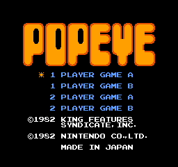 Popeye (World) (Rev 1) - Title Screen
