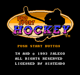 Pro Sport Hockey (USA) - Title Screen