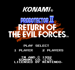 Probotector II - Return of the Evil Forces (World) (Contra Anniversary Collection) - Title Screen