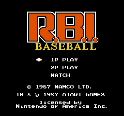 R.B.I. Baseball (USA) - Title Screen