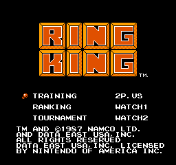 Ring King (USA) - Title Screen
