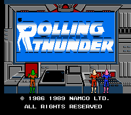 Rolling Thunder (World) (Namcot Collection, Namco Museum Archives Vol 2) - Title Screen