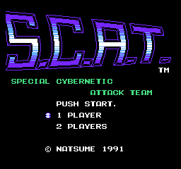 S.C.A.T. - Special Cybernetic Attack Team (USA) - Title Screen