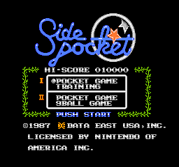 Side Pocket (USA) - Title Screen