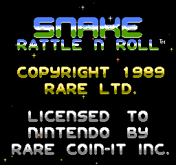 Snake Rattle n Roll (USA) - Title Screen