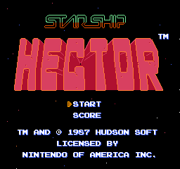 Starship Hector (USA) - Title Screen
