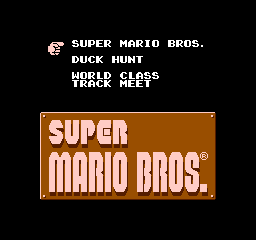 Super Mario Bros. + Duck Hunt + World Class Track Meet (USA) (Rev 1) - Title Screen