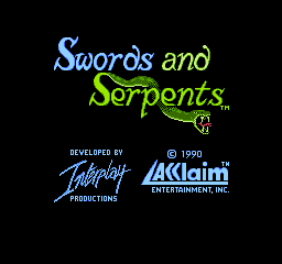Swords and Serpents (USA) - Title Screen