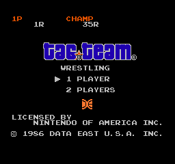 Tag Team Wrestling (USA) - Title Screen