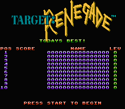 Target - Renegade (USA) - Title Screen