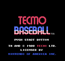 Tecmo Baseball (USA) - Title Screen