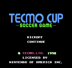 Tecmo Cup - Soccer Game (USA) - Title Screen