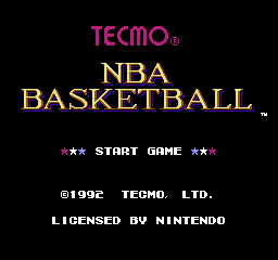 Tecmo NBA Basketball (USA) (NES-N7) - Title Screen