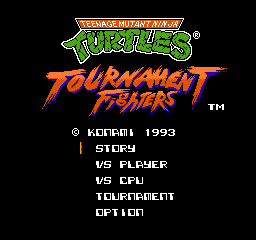 Teenage Mutant Ninja Turtles - Tournament Fighters (USA) - Title Screen