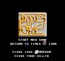 Times of Lore (USA) - Title Screen