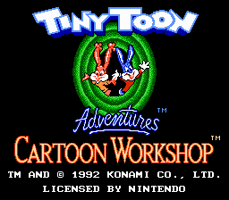 Tiny Toon Adventures - Cartoon Workshop (USA) - Title Screen