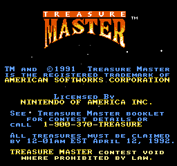 Treasure Master (USA) - Title Screen