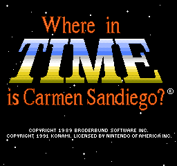 Where in Time Is Carmen Sandiego (USA) - Title Screen