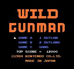 Wild Gunman (World) (Rev 1) - Title Screen