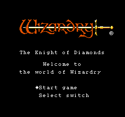 Wizardry - Knight of Diamonds - The Second Scenario (USA) - Title Screen
