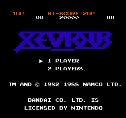 Xevious (World) (Namcot Collection, Namco Museum Archives Vol 1) - Title Screen