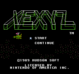 Xexyz (USA) - Title Screen