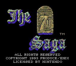 7th Saga, The (USA) - Title Screen