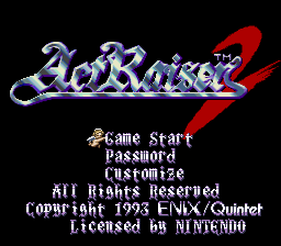 ActRaiser 2 (USA) - Title Screen