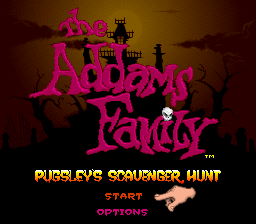 Addams Family, The - Pugsley's Scavenger Hunt (USA) - Title Screen