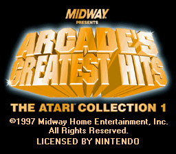 Arcade's Greatest Hits - The Atari Collection 1 (USA) - Title Screen