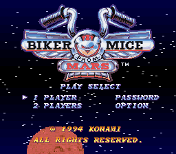 Biker Mice from Mars (USA) - Title Screen
