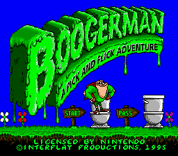 Boogerman - A Pick and Flick Adventure (USA) - Title Screen