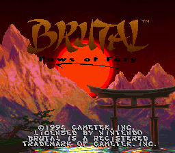 Brutal - Paws of Fury (USA) - Title Screen