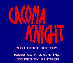 Cacoma Knight in Bizyland (USA) - Title Screen