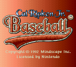Cal Ripken Jr. Baseball (USA) - Title Screen