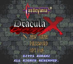 Castlevania - Dracula X (USA) - Title Screen