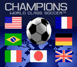 Champions - World Class Soccer (USA) (En,Fr,De,Es) - Title Screen