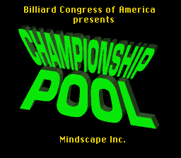 Championship Pool (USA) - Title Screen