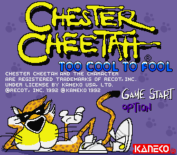 Chester Cheetah - Too Cool to Fool (USA) - Title Screen
