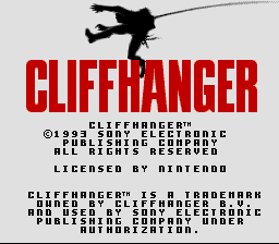 Cliffhanger (USA) - Title Screen