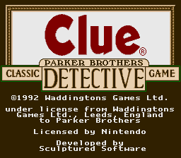 Clue (USA) - Title Screen