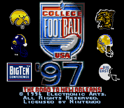 College Football USA 97 (USA) - Title Screen