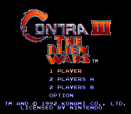 Contra III - The Alien Wars (USA) - Title Screen