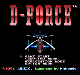 D-Force (USA) - Title Screen