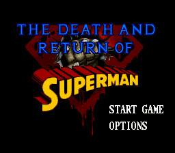 Death and Return of Superman, The (USA) (Rev 1) - Title Screen