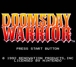 Doomsday Warrior (USA) - Title Screen